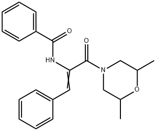 N-{1-[(2,6-dimethyl-4-morpholinyl)carbonyl]-2-phenylvinyl}benzamide 结构式