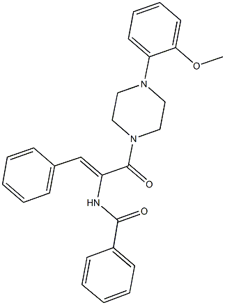 N-(1-{[4-(2-methoxyphenyl)-1-piperazinyl]carbonyl}-2-phenylvinyl)benzamide Structure