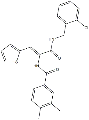 N-[1-{[(2-chlorobenzyl)amino]carbonyl}-2-(2-thienyl)vinyl]-3,4-dimethylbenzamide Struktur