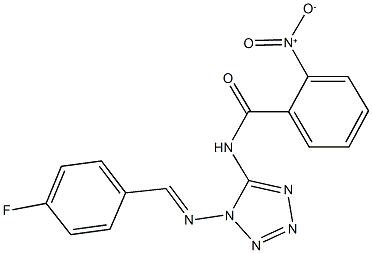 N-{1-[(4-fluorobenzylidene)amino]-1H-tetraazol-5-yl}-2-nitrobenzamide Structure