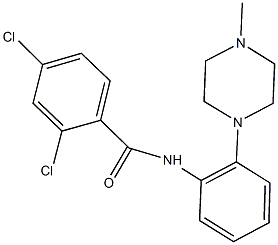 2,4-dichloro-N-[2-(4-methyl-1-piperazinyl)phenyl]benzamide 化学構造式