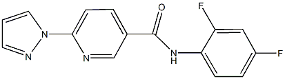 N-(2,4-difluorophenyl)-6-(1H-pyrazol-1-yl)nicotinamide,400078-68-4,结构式