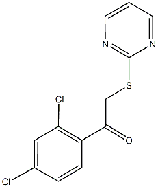 1-(2,4-dichlorophenyl)-2-(2-pyrimidinylsulfanyl)ethanone Struktur