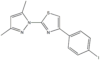 2-(3,5-dimethyl-1H-pyrazol-1-yl)-4-(4-iodophenyl)-1,3-thiazole 化学構造式