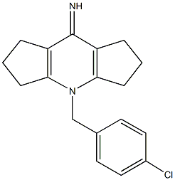4-(4-chlorobenzyl)-2,3,4,5,6,7-hexahydrodicyclopenta[b,e]pyridin-8(1H)-imine 化学構造式