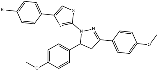 2-[3,5-bis(4-methoxyphenyl)-4,5-dihydro-1H-pyrazol-1-yl]-4-(4-bromophenyl)-1,3-thiazole Structure