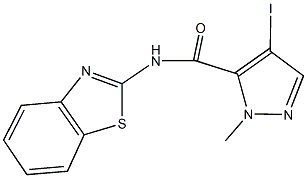 N-(1,3-benzothiazol-2-yl)-4-iodo-1-methyl-1H-pyrazole-5-carboxamide Structure