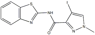 N-(1,3-benzothiazol-2-yl)-4-iodo-1-methyl-1H-pyrazole-3-carboxamide 结构式