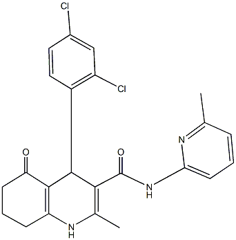4-(2,4-dichlorophenyl)-2-methyl-N-(6-methyl-2-pyridinyl)-5-oxo-1,4,5,6,7,8-hexahydro-3-quinolinecarboxamide 化学構造式