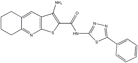 3-amino-N-(5-phenyl-1,3,4-thiadiazol-2-yl)-5,6,7,8-tetrahydrothieno[2,3-b]quinoline-2-carboxamide,400863-70-9,结构式