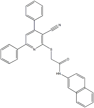 2-[(3-cyano-4,6-diphenyl-2-pyridinyl)sulfanyl]-N-(2-naphthyl)acetamide|