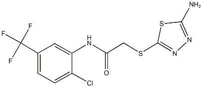 2-[(5-amino-1,3,4-thiadiazol-2-yl)sulfanyl]-N-[2-chloro-5-(trifluoromethyl)phenyl]acetamide 结构式
