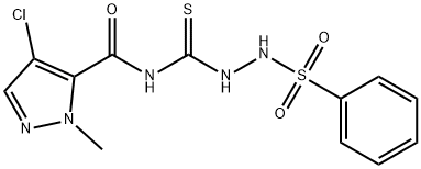 4-chloro-1-methyl-N-{[2-(phenylsulfonyl)hydrazino]carbothioyl}-1H-pyrazole-5-carboxamide,400872-64-2,结构式