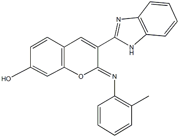 3-(1H-benzimidazol-2-yl)-2-[(2-methylphenyl)imino]-2H-chromen-7-ol Structure