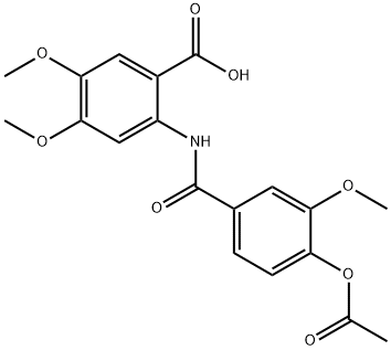 2-{[4-(acetyloxy)-3-methoxybenzoyl]amino}-4,5-dimethoxybenzoic acid 化学構造式