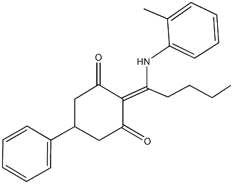 5-phenyl-2-[1-(2-toluidino)pentylidene]-1,3-cyclohexanedione 化学構造式