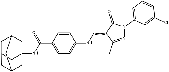 N-(1-adamantyl)-4-({[1-(3-chlorophenyl)-3-methyl-5-oxo-1,5-dihydro-4H-pyrazol-4-ylidene]methyl}amino)benzamide|