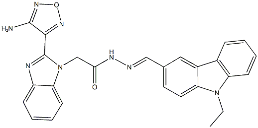 2-[2-(4-amino-1,2,5-oxadiazol-3-yl)-1H-benzimidazol-1-yl]-N'-[(9-ethyl-9H-carbazol-3-yl)methylene]acetohydrazide Struktur