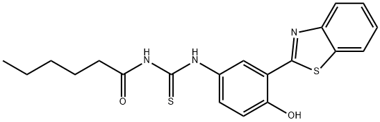 N-[3-(1,3-benzothiazol-2-yl)-4-hydroxyphenyl]-N'-hexanoylthiourea Structure