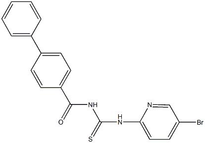 4-[({[(5-bromopyridin-2-yl)amino]carbothioyl}amino)carbonyl]-1,1'-biphenyl 结构式