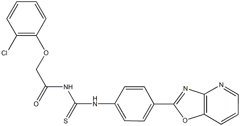 N-[(2-chlorophenoxy)acetyl]-N'-(4-[1,3]oxazolo[4,5-b]pyridin-2-ylphenyl)thiourea Struktur