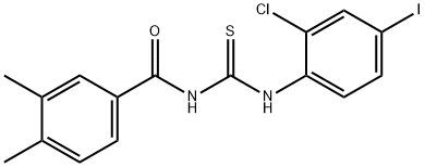 N-(2-chloro-4-iodophenyl)-N'-(3,4-dimethylbenzoyl)thiourea 结构式