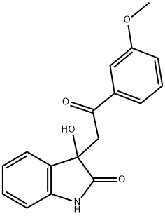 3-hydroxy-3-[2-(3-methoxyphenyl)-2-oxoethyl]-1,3-dihydro-2H-indol-2-one 化学構造式