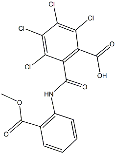 2,3,4,5-tetrachloro-6-[({2-[(methyloxy)carbonyl]phenyl}amino)carbonyl]benzoic acid 化学構造式