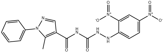 N-[(2-{2,4-dinitrophenyl}hydrazino)carbonyl]-5-methyl-1-phenyl-1H-pyrazole-4-carboxamide 结构式