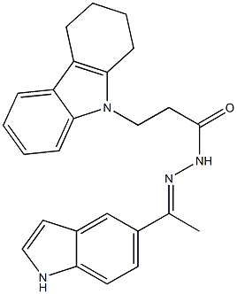 N'-[1-(1H-indol-5-yl)ethylidene]-3-(1,2,3,4-tetrahydro-9H-carbazol-9-yl)propanohydrazide Structure