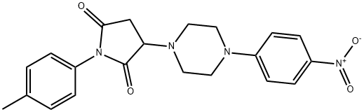 3-(4-{4-nitrophenyl}-1-piperazinyl)-1-(4-methylphenyl)-2,5-pyrrolidinedione Structure