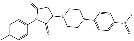 3-(4-{4-nitrophenyl}-1-piperazinyl)-1-(4-methylphenyl)-2,5-pyrrolidinedione,401649-39-6,结构式