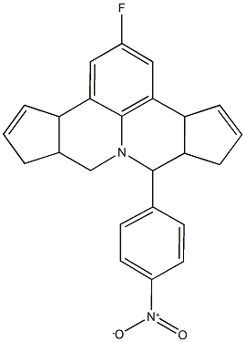 2-fluoro-7-{4-nitrophenyl}-3b,6,6a,7,9,9a,10,12a-octahydrocyclopenta[c]cyclopenta[4,5]pyrido[3,2,1-ij]quinoline,401651-03-4,结构式