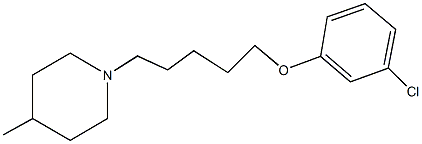 1-[5-(3-chlorophenoxy)pentyl]-4-methylpiperidine 结构式