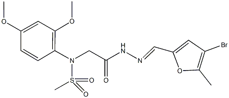 N-(2-{2-[(4-bromo-5-methyl-2-furyl)methylene]hydrazino}-2-oxoethyl)-N-(2,4-dimethoxyphenyl)methanesulfonamide 结构式