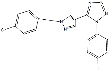 5-[1-(4-chlorophenyl)-1H-pyrazol-4-yl]-1-(4-methylphenyl)-1H-tetraazole,401824-07-5,结构式