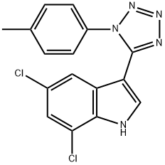 5,7-dichloro-3-[1-(4-methylphenyl)-1H-tetraazol-5-yl]-1H-indole,401825-42-1,结构式