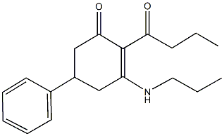 2-butyryl-5-phenyl-3-(propylamino)-2-cyclohexen-1-one Structure