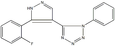 5-[5-(2-fluorophenyl)-1H-pyrazol-4-yl]-1-phenyl-1H-tetraazole Structure