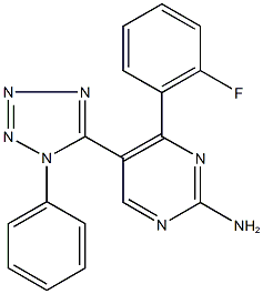 4-(2-fluorophenyl)-5-(1-phenyl-1H-tetraazol-5-yl)-2-pyrimidinamine Struktur