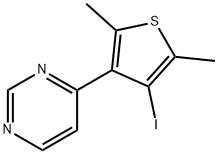 4-(4-iodo-2,5-dimethyl-3-thienyl)pyrimidine,40196-95-0,结构式
