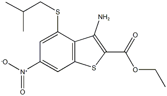 ethyl 3-amino-6-nitro-4-(isobutylsulfanyl)-1-benzothiophene-2-carboxylate Struktur