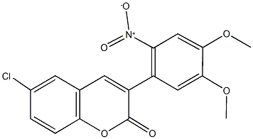 6-chloro-3-{2-nitro-4,5-dimethoxyphenyl}-2H-chromen-2-one Structure