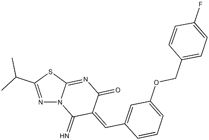 6-{3-[(4-fluorobenzyl)oxy]benzylidene}-5-imino-2-isopropyl-5,6-dihydro-7H-[1,3,4]thiadiazolo[3,2-a]pyrimidin-7-one|