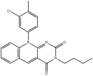 3-butyl-10-(3-chloro-4-methylphenyl)pyrimido[4,5-b]quinoline-2,4(3H,10H)-dione Structure