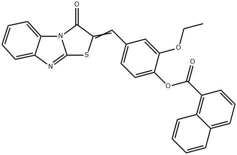 2-ethoxy-4-[(3-oxo[1,3]thiazolo[3,2-a]benzimidazol-2(3H)-ylidene)methyl]phenyl 1-naphthoate Structure