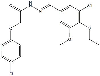 N'-(3-chloro-4-ethoxy-5-methoxybenzylidene)-2-(4-chlorophenoxy)acetohydrazide Struktur
