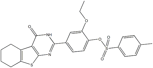 2-ethoxy-4-(4-oxo-3,4,5,6,7,8-hexahydro[1]benzothieno[2,3-d]pyrimidin-2-yl)phenyl 4-methylbenzenesulfonate Structure