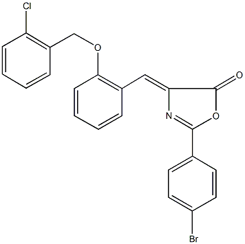 2-(4-bromophenyl)-4-{2-[(2-chlorobenzyl)oxy]benzylidene}-1,3-oxazol-5(4H)-one Structure