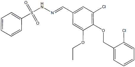 N'-{3-chloro-4-[(2-chlorobenzyl)oxy]-5-ethoxybenzylidene}benzenesulfonohydrazide|